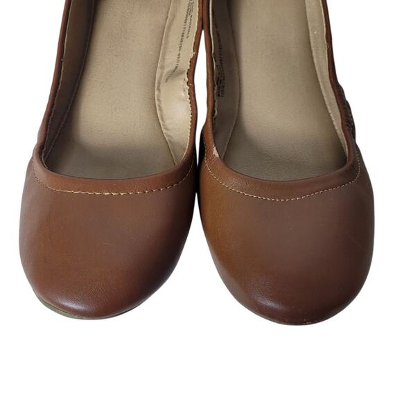 🩰 Mossimo Supply Co Brown Faux Leather Ballet Flats Women’s Size 7.5 Normcore - Picture 2 of 9